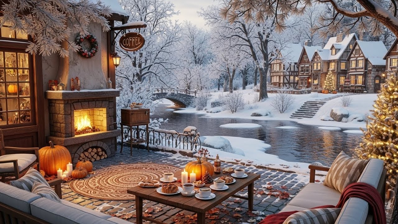 Smooth Morning Jazz Music ❄ Cozy Winter Coffee Shop Ambience for Productive Work