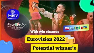 Eurovision 2022 5 Potential Winners With Win Chances