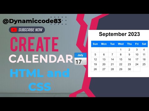 How to make Calendar using HTML CSS in sublime text editor |month calendar