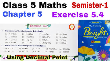 Class 5 Maths Exercise 5.4 in Hindi | My Essential Mathematics |  Decimals | Use of Decimal Point