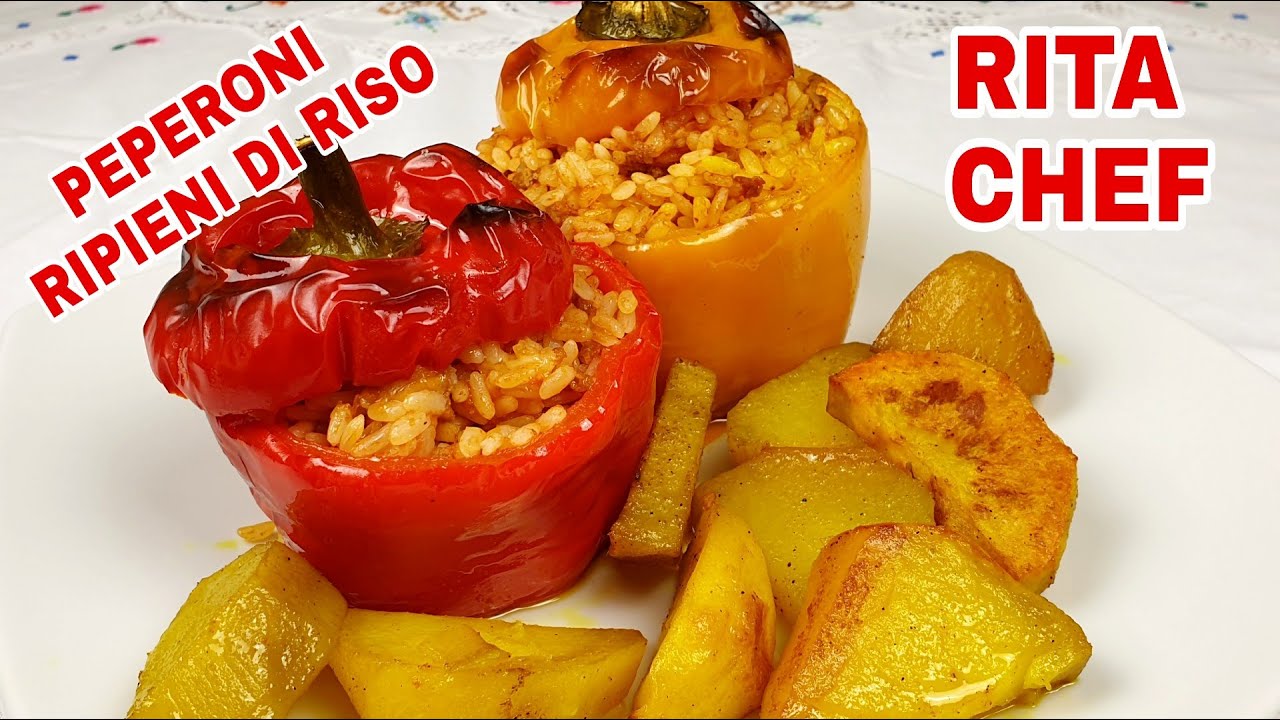 PEPERONI RIPIENI DI RISO AL FORNO⭐RITA CHEF | Buoni sia caldi che freddi.