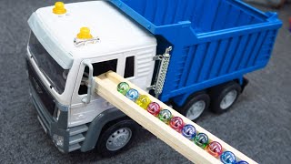 Marble Run Race ASMR ☆ HABA Wave Slope  and Dump Truck Roll into Driver’s Seat