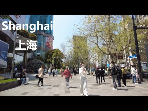 Shanghai, 중국 | Middle Huaihai Road | 도보 여행 4K