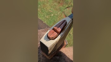 Cool axe hanging : Cross wedge of exotic wood on a rosewood handle #craftsmanship #asmr