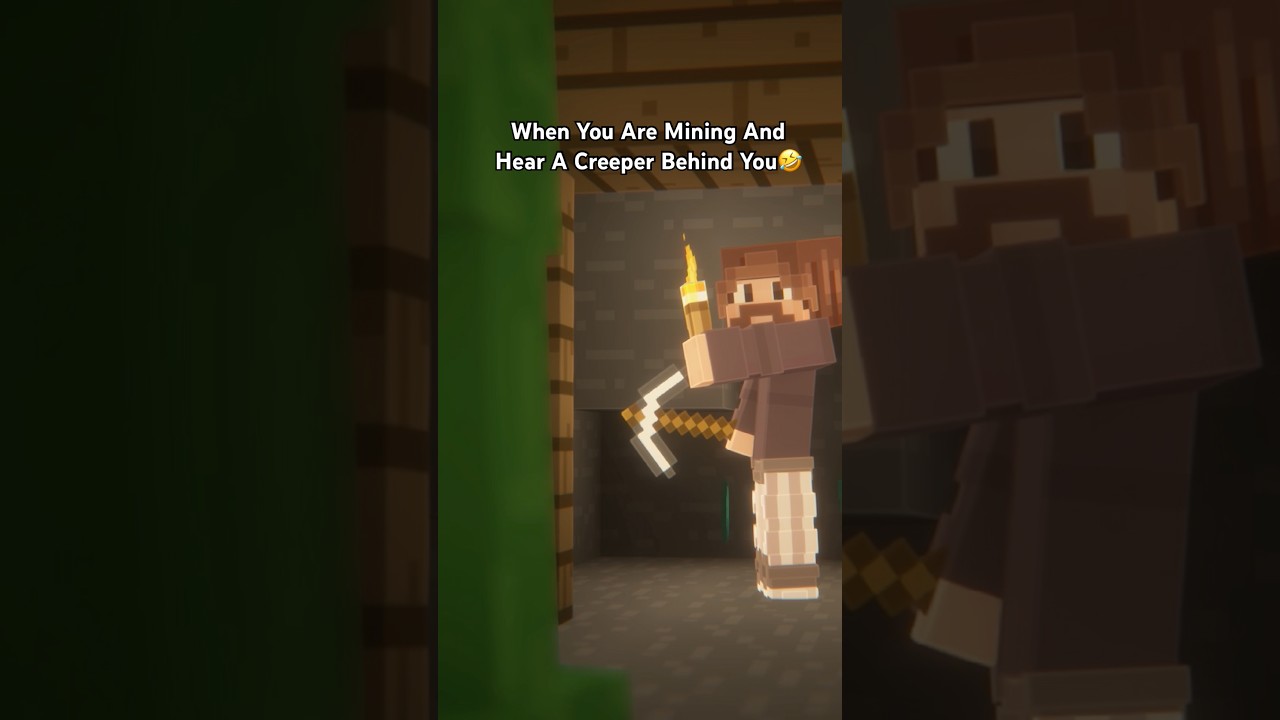 When You Are Mining And Hear A Creeper Behind You🤣