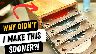 Safeguard Your Saw Blades With This Simple Storage Solution! #woodworking #sawblade
