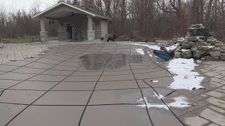 Walk on swimming pool safety cover - winterization tip