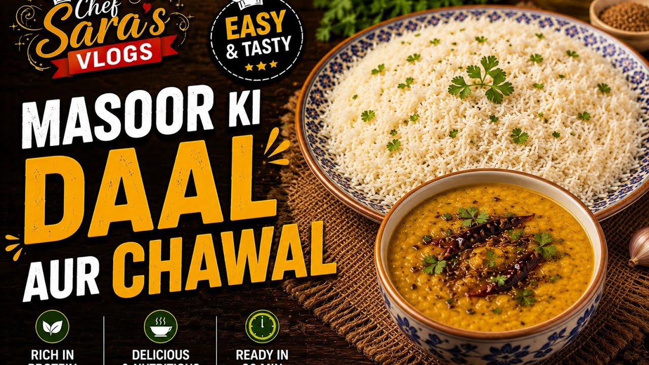 Chef Sara,s Vlogs Masoor Ki Daal Recipe / moong masoor recipe /مسور کی دال,