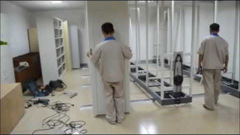 Mobile compactor storage shelving system-assemble video