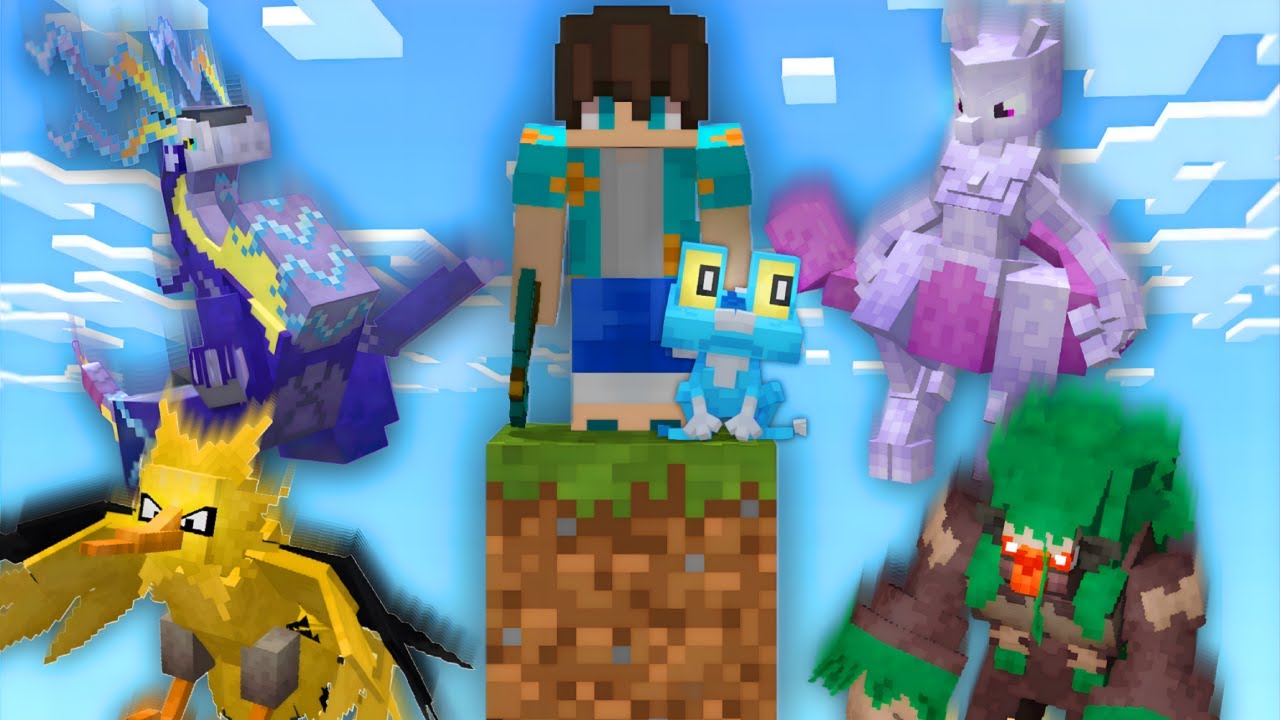Sobrevivi em apenas Um Bloco no Minecraft Cobblemon