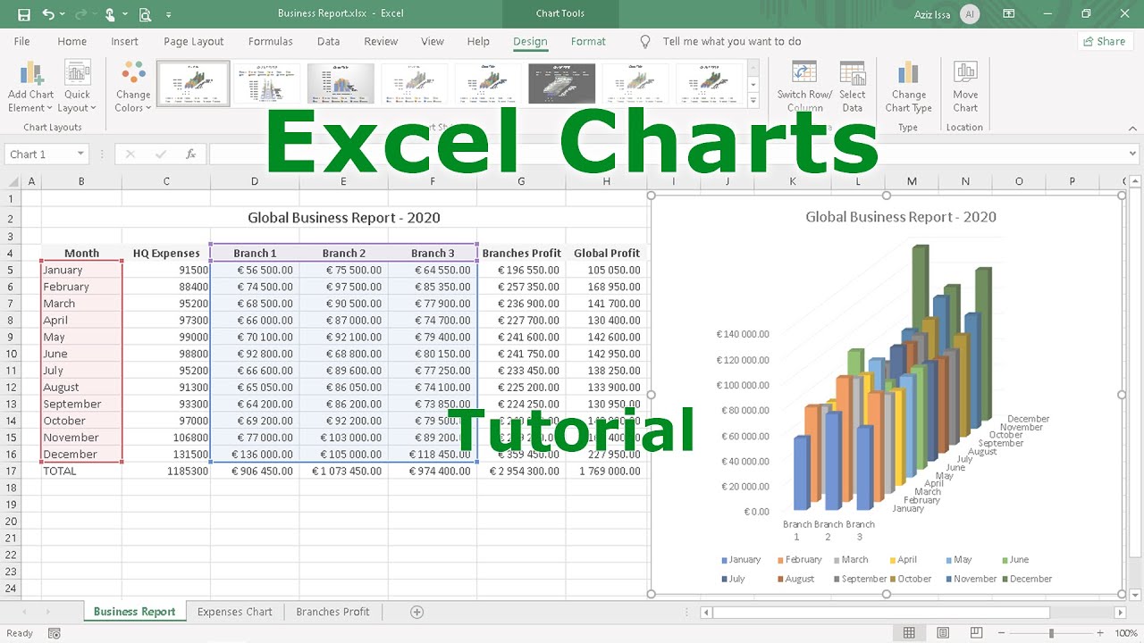 Excel Charts tutorial, part of the course Mastering Excel 2021 - Mega ...
