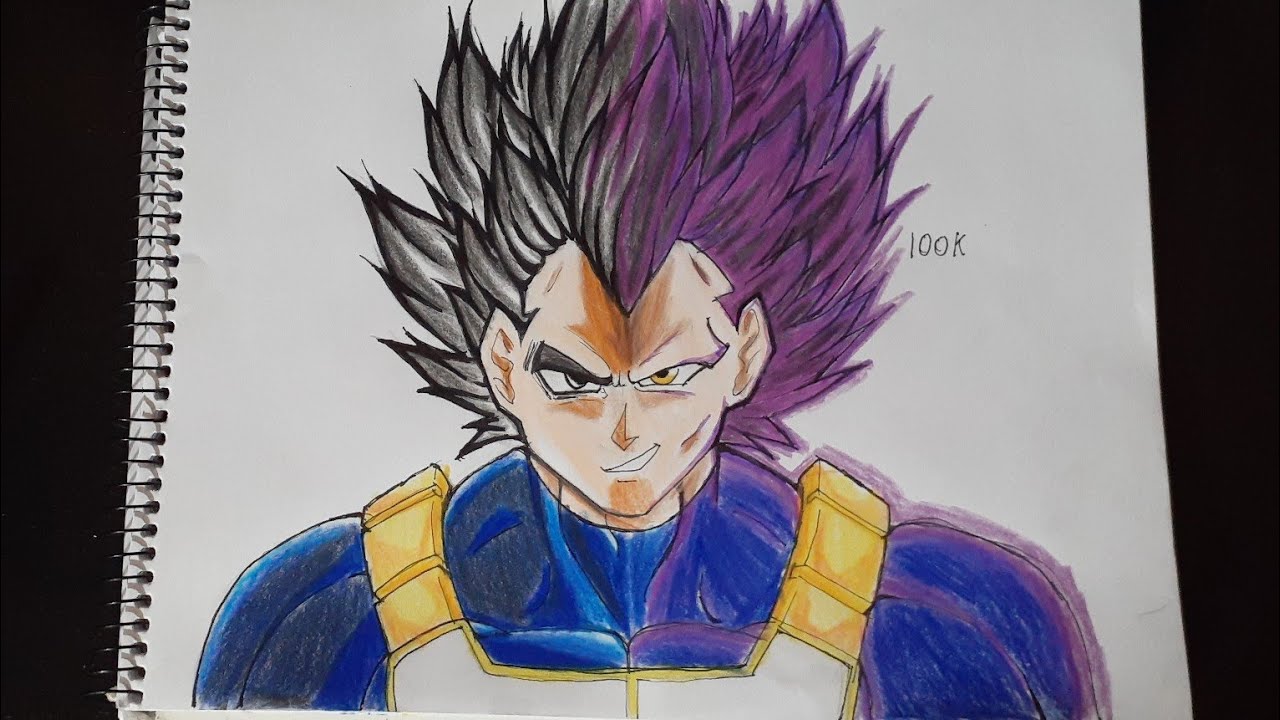 desenhando vegeta a nova transformação ego superior (dragon ball super) 