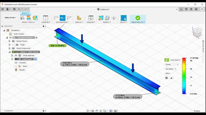 Analysis on Beam in AutoDesk Fusion 360