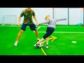 Tutorial for kids how to do a difficult trick  football freestyle panna