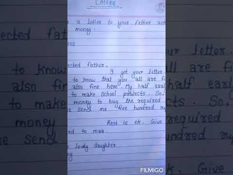 Letter To Your Father Asking For Some Money