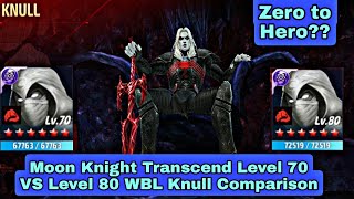 Moon Knight Transcend Level 70 VS Level 80 WBL Knull Comparison - Marvel Future Fight