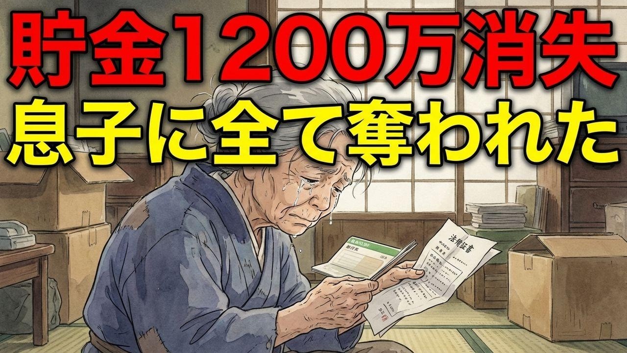 貯金1200万が消えた！息子に全てを奪われた69歳未亡人の末路