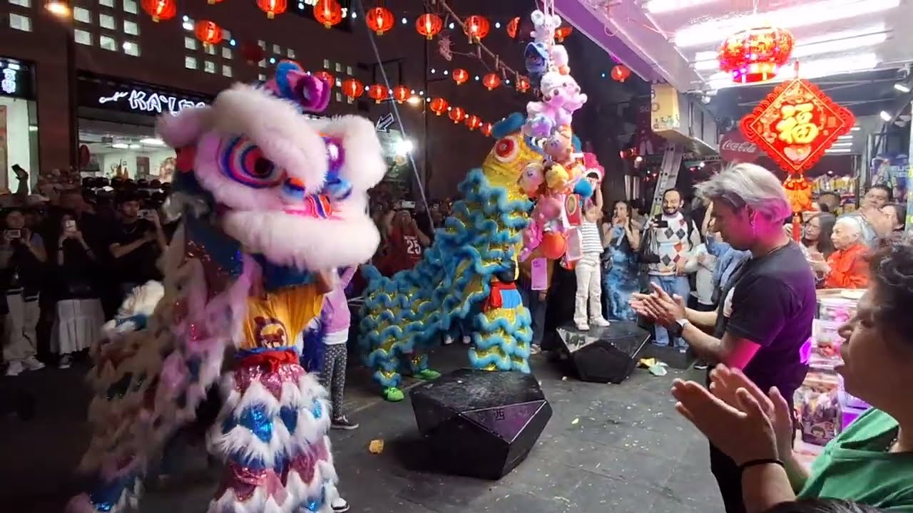🐉🎊 Танец Дракона на Китайский Новый год 2026, Год Огненной Лошади 🐴 🔥 Чайнатаун, Мехико 🇲🇽