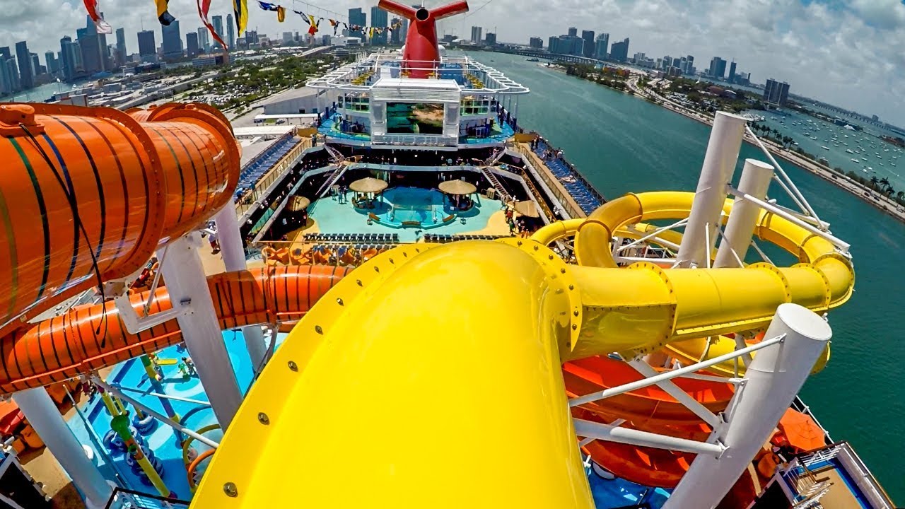 cruise boat with water slide