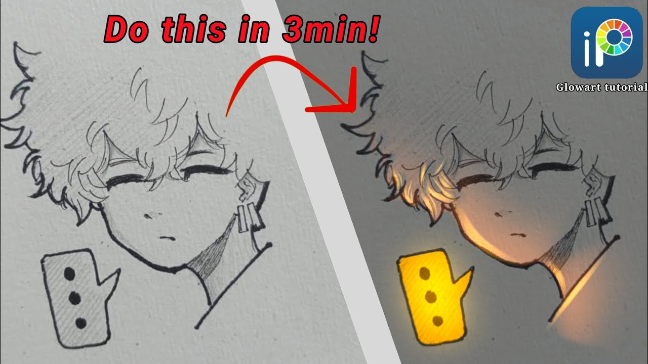 How to do glowart? within 3 min Using ibispaint app🧡 - YouTube