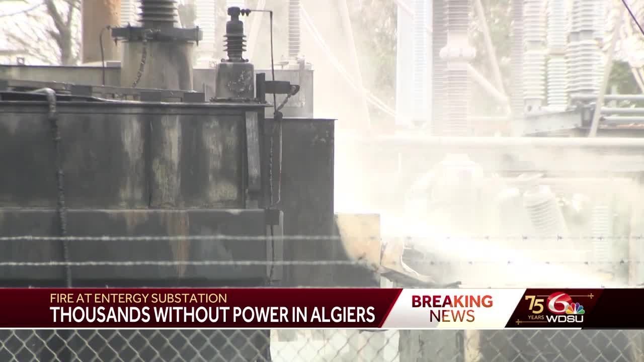Fire reported near Algiers substation with thousands in the dark - YouTube
