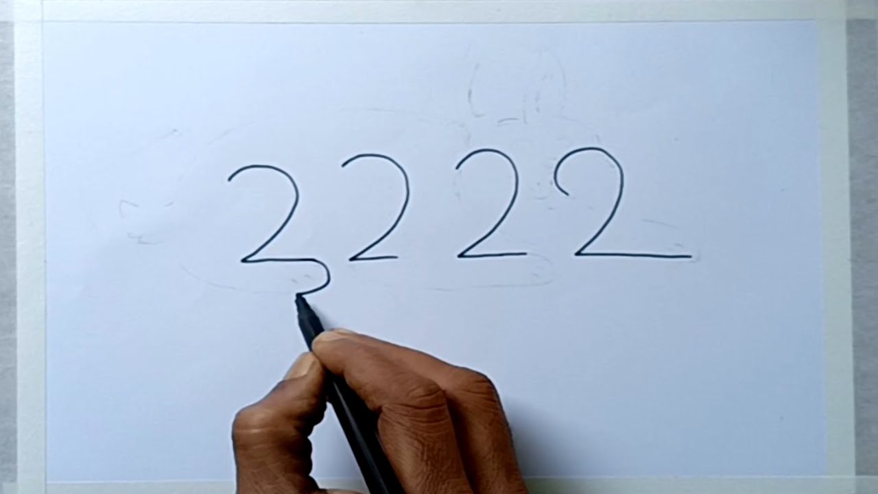 rabbit drawing easy for kids / how to draw rabbit with number 2222