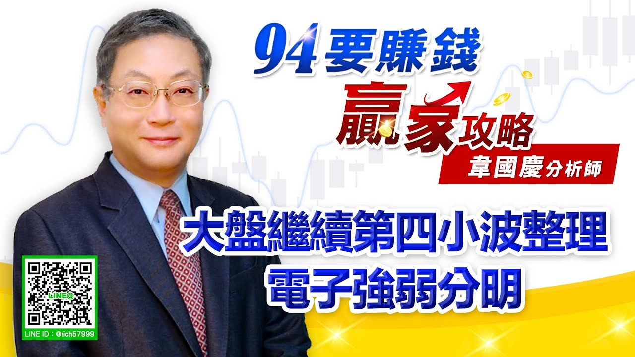 【94要賺錢 贏家攻略】大盤繼續第四小波整理 電子強弱分明｜20210514｜分析師 韋國慶