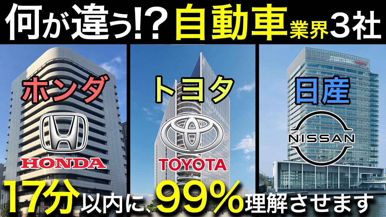 自動車業界で一括りにするな自動車業界（トヨタ・日産・ホンダ）を業界研究！