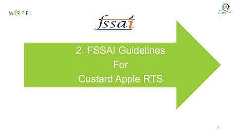 Food Safety and FSSAI Regularities for Custard Apple RTS (under PMFME Scheme) - ENGLISH