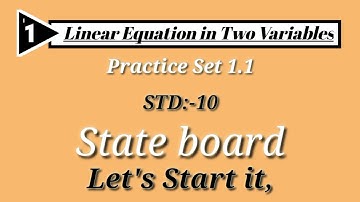 Linear Equation in two Variables class 10th | 2020