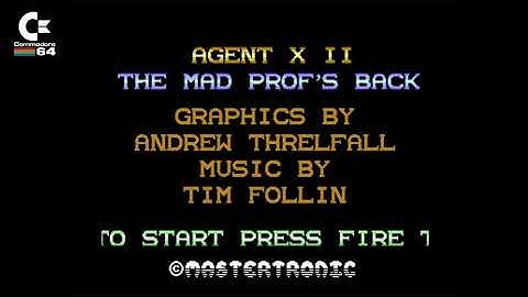 Agent X 2 The Mad Profs Back (1987) INVADE-A-LOAD C64 Loading Screen Title Music Menu Archive