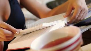 Closeup Girl Reading a Book - Stock Footage | VideoHive 14173798