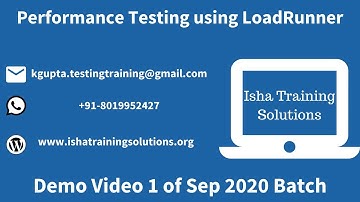 Performance Testing using LoadRunner Demo 1. Pls contact or whatsapp us on +91-8019952427 to enroll
