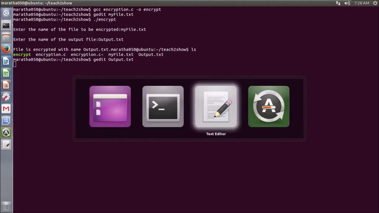 how to encrypt text file using C language program