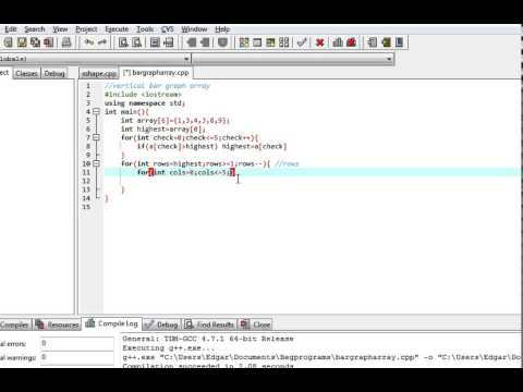 C++ program: Vertical Bar Graph using Array