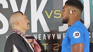 OLEKSANDR USYK VS ANTHONY JOSHUA 2 FACE OFF AT FINAL PRESS CONFERENCE DAYS AWAY FROM REMATCH