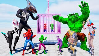 Superheroes Spiderman PRO 5 SUPERHERO TEAM Rescue Baby Spider Man vs Scary Teacher from Team Joker