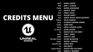How to Make a Credits Menu in Unreal Engine 5