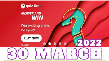 Amazon Funzone Quiz Answers Today|30  March 2022 |Daily Quiz Time