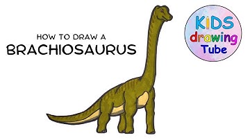 DRAWING FOR KIDS - How to draw a Brachiosaurus | Dinosaur - Easy