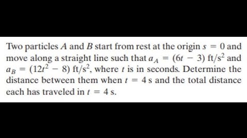 Two particles A and B start from rest at the origin 𝑠 = 0 and move along a straight line   #dynamics