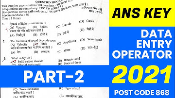 HPSSC Data Entry Operator answer key-2 | Data Entry Operator Post code 868 Answer Key | TIMS Academy