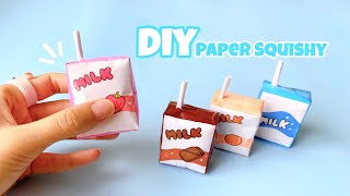 Cách Làm Squishy Hộp Sữa Mini | Squishy 3D Giấy Đơn Giản | DIY Milk Box Squishy | DIY Paper Squishy