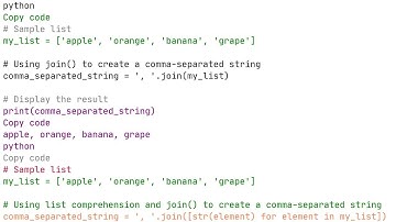 python create comma separated string from list
