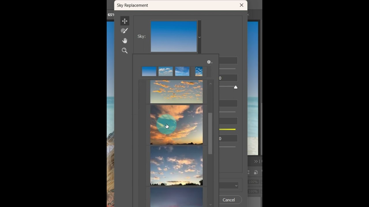 Sky replacement Photoshop 