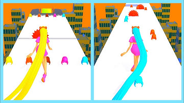 HAIR RUNNER 💇🏃 | Android iOS Game Play | All Level Walkthrough | New Record Challenge