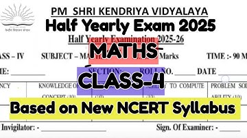 Class-4 Maths | Half Yearly Exam 2025-2026 Question Paper Term-1 for KENDRIYA VIDYALAYA student/Math