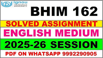 BHIM 162 solved assignment 2025-26 in English || bhim 162 solved assignment 2026 || bhim162 2025-26