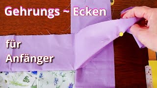 2 einfache Methoden für perfekte Gehrungsecken - mitered corner Patchwork für Anfänger