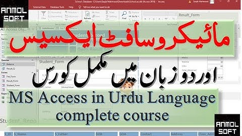 MS Access in Urdu language a complete course for Beginners